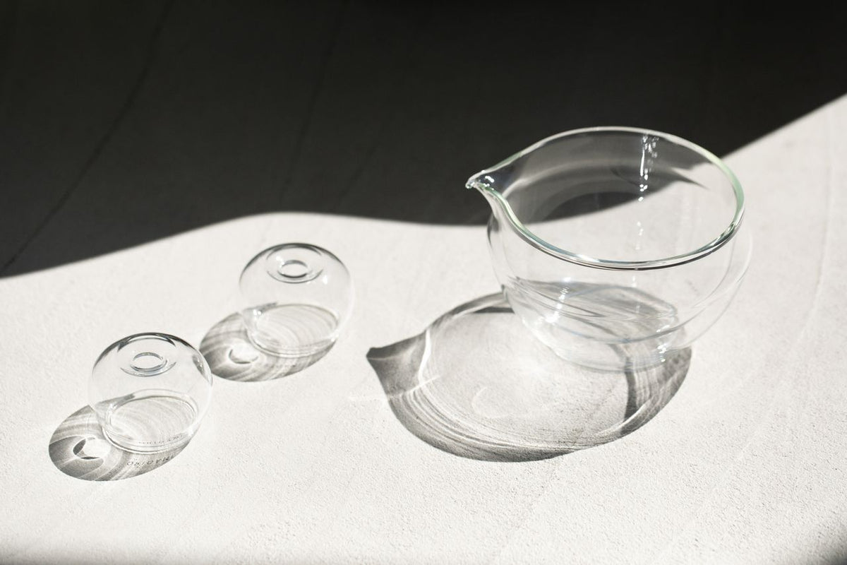 ORIGAMI Glass Katakuchi Matcha Bowl
